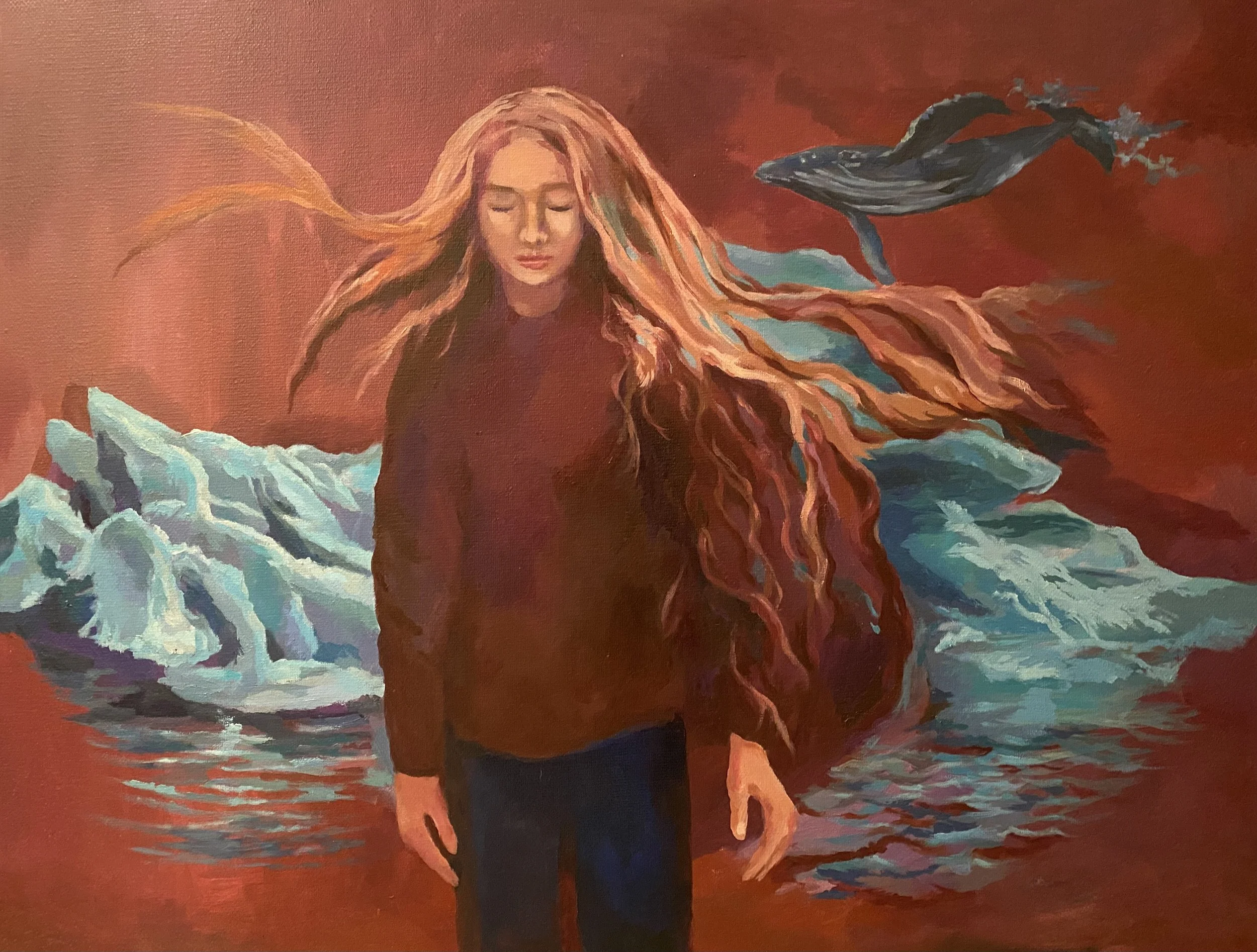 【F4号】TAIFU 台風 oil painting 原画 Shun Tzu Hsu 許舜慈